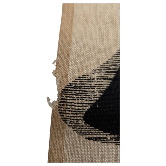 Mid Century Modern Silkscreen Scroll Tapestry Instrument On Linen MCM Horn *READ - Picture 6 of 15